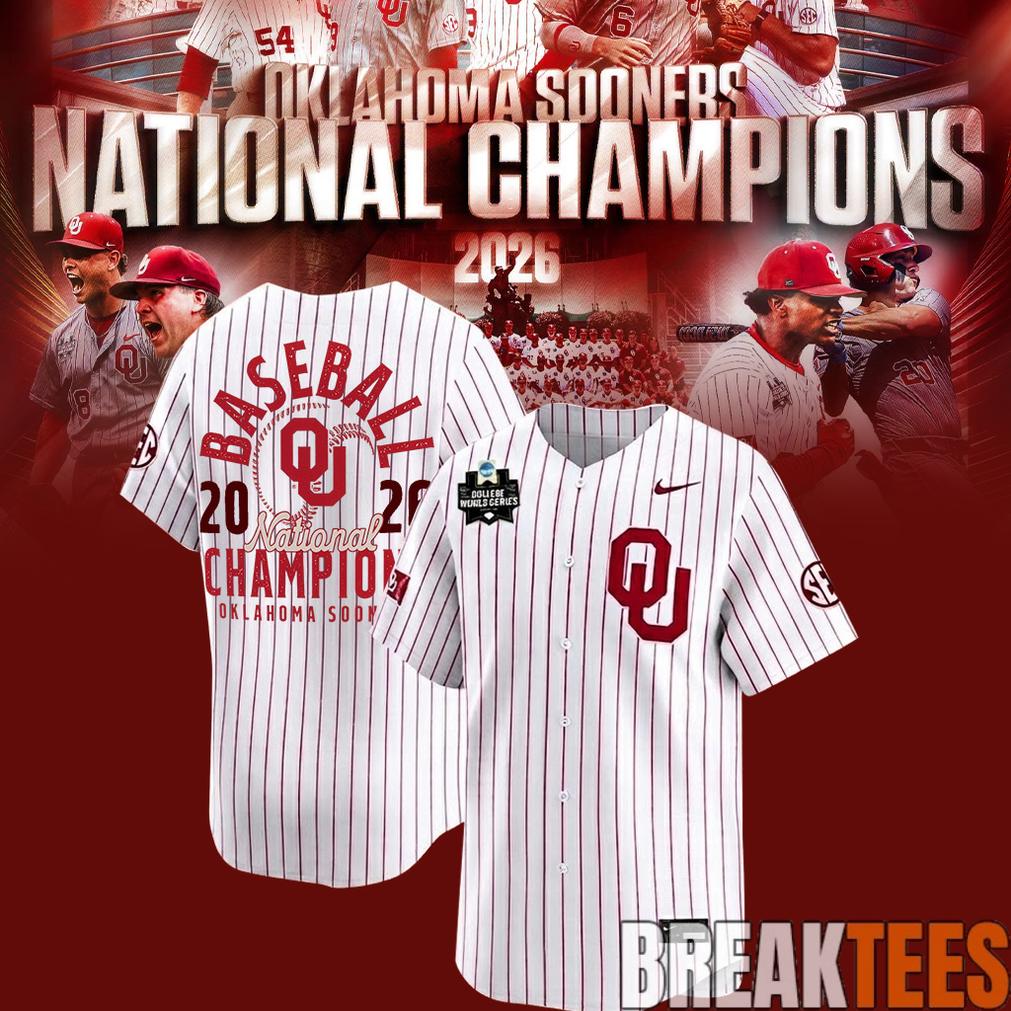 Oklahoma Baseball 2026 National Champions White-Gray Baseball Jersey