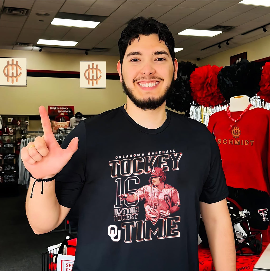 Oklahoma Baseball Tockey time number 16 Dayton Tockey shirt