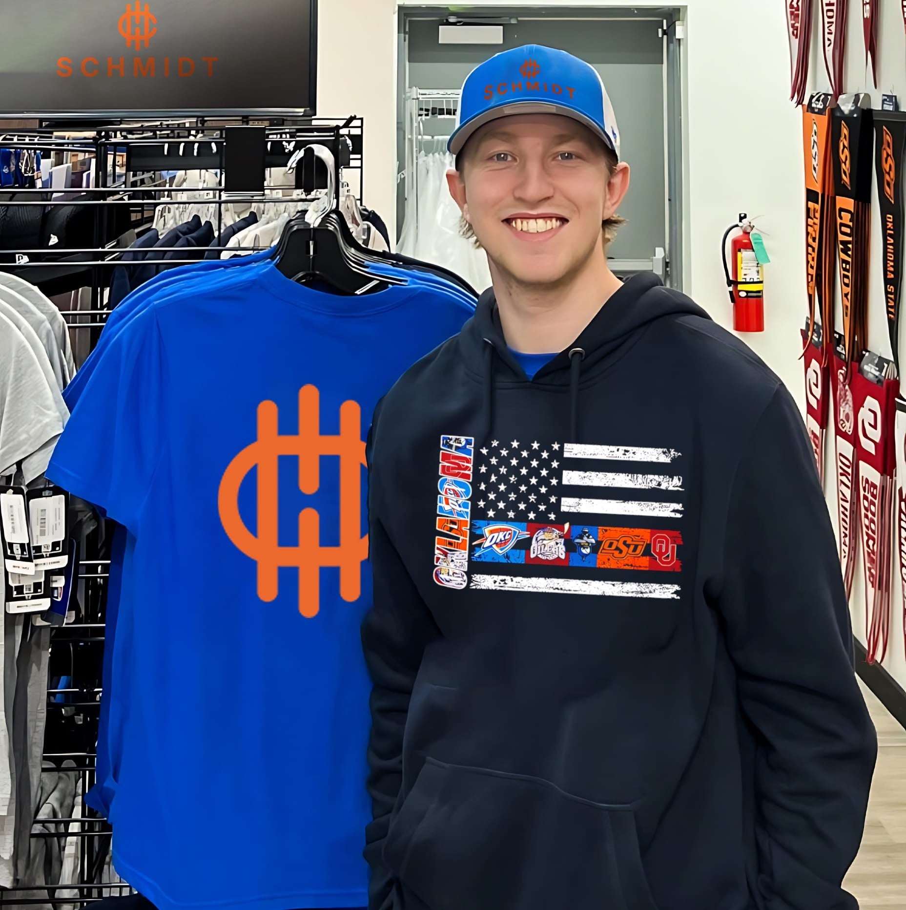 Oklahoma City Thunder sports team logos flag shirt