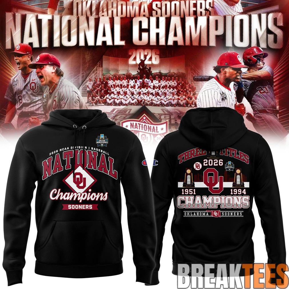 Oklahoma Sooners 2026 NCAA Baseball National Champions Hoodie