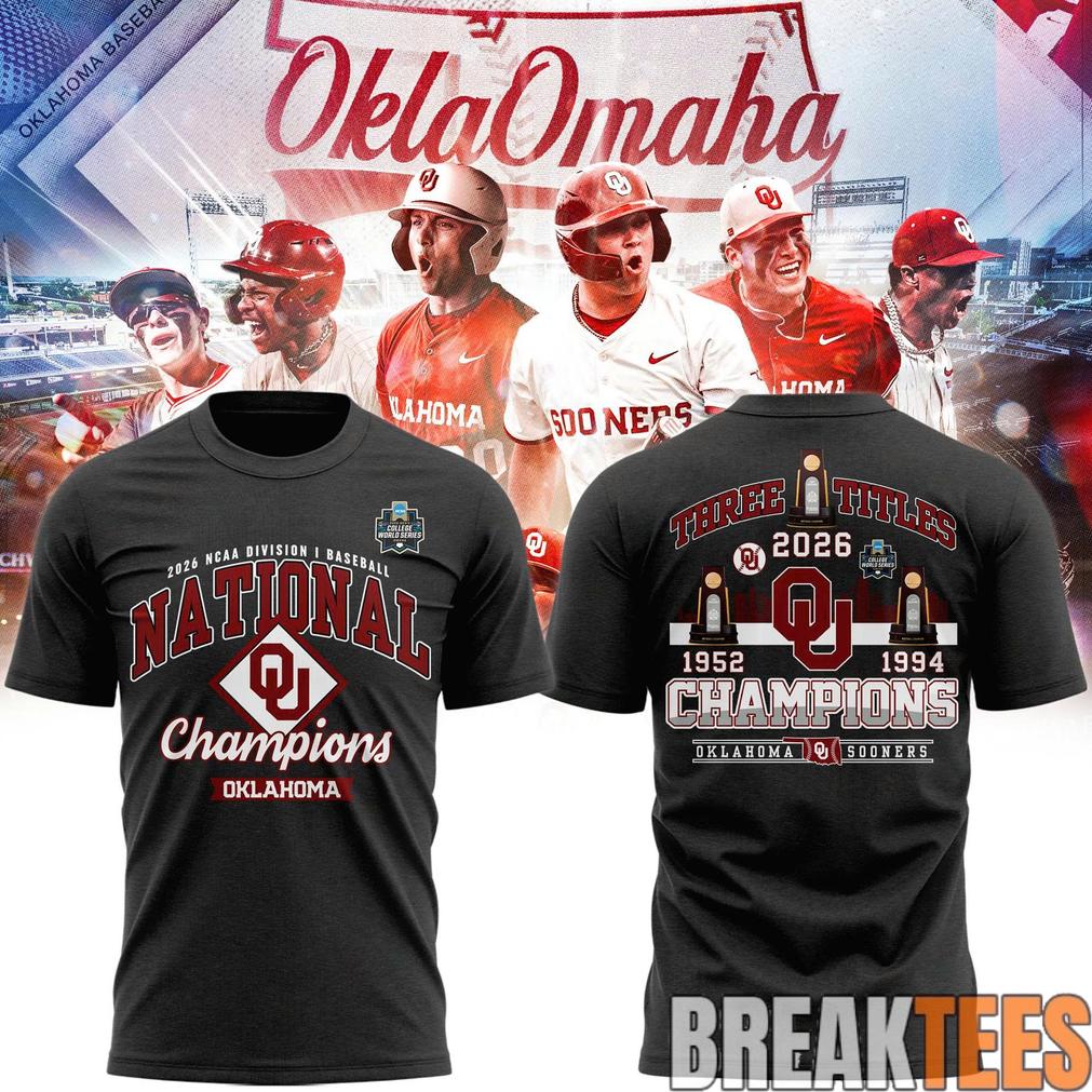 Oklahoma Sooners 2026 NCAA Baseball National Champions Locker Room Tee