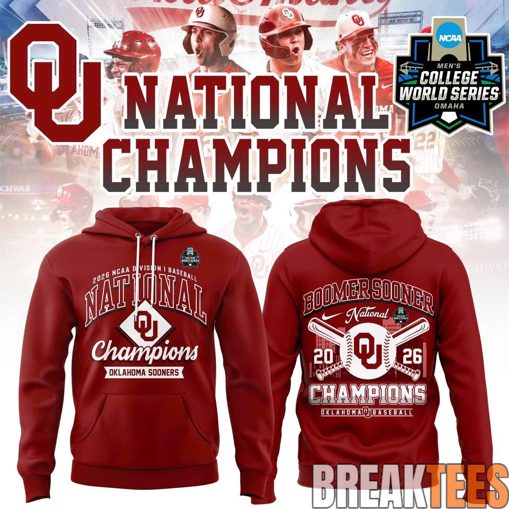 Oklahoma Sooners 2026 NCAA Division I Baseball National Champ Hoodie