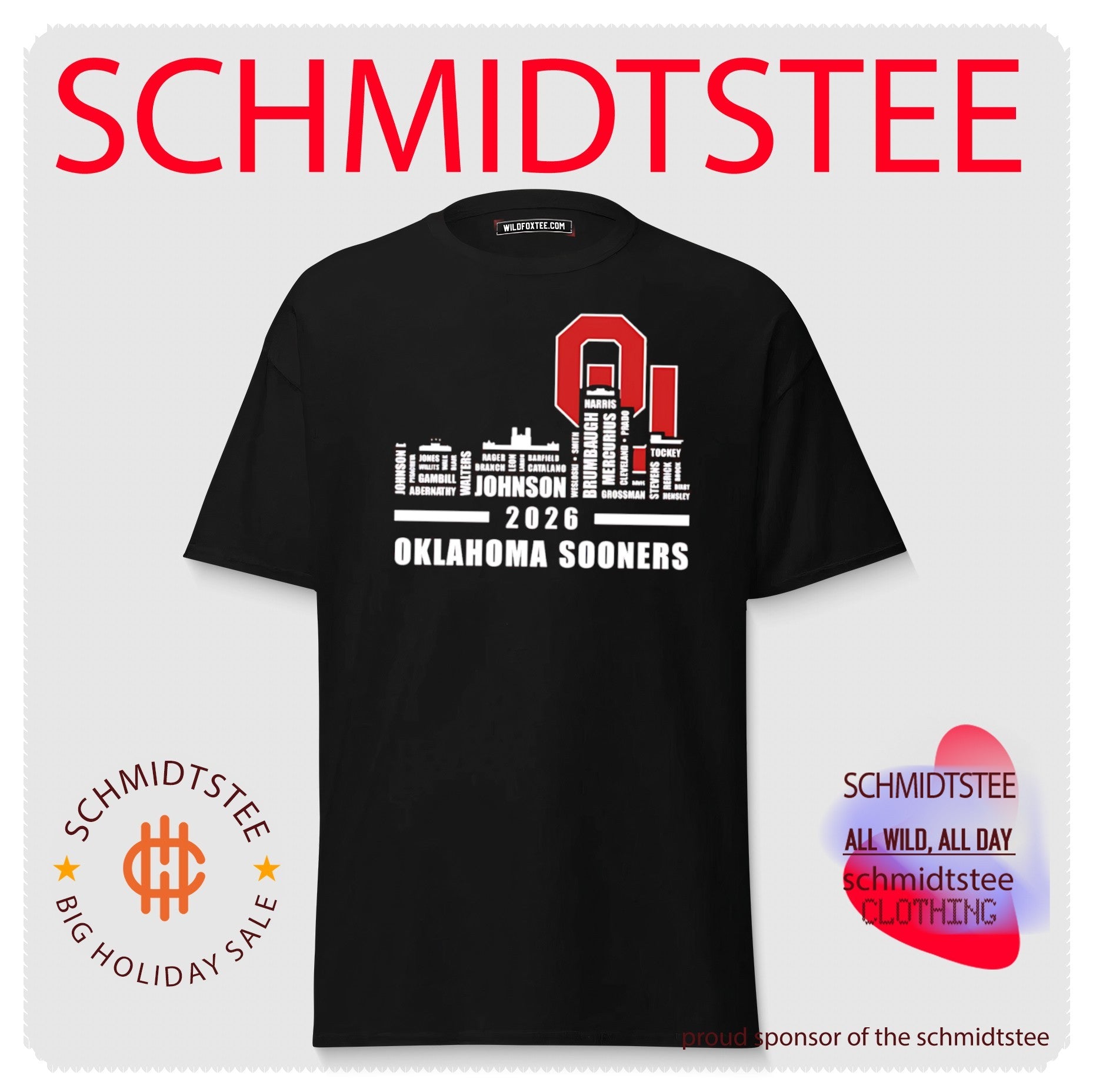 Oklahoma Sooners 2026 player name city skyline shirt