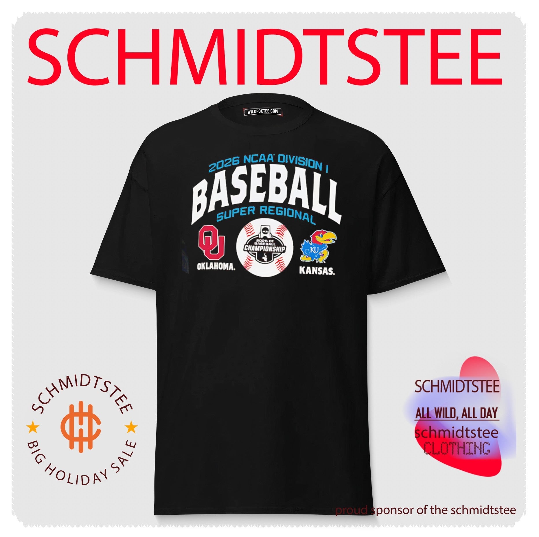 Oklahoma Sooners vs. Kansas Jayhawks 2026 NCAA Baseball Super Regional Matchup shirt