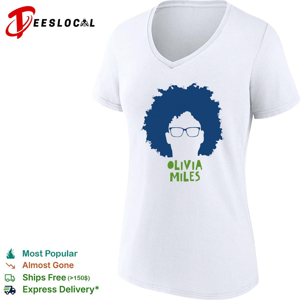 Olivia Miles Minnesota Lynx big head hair and glasses shirt