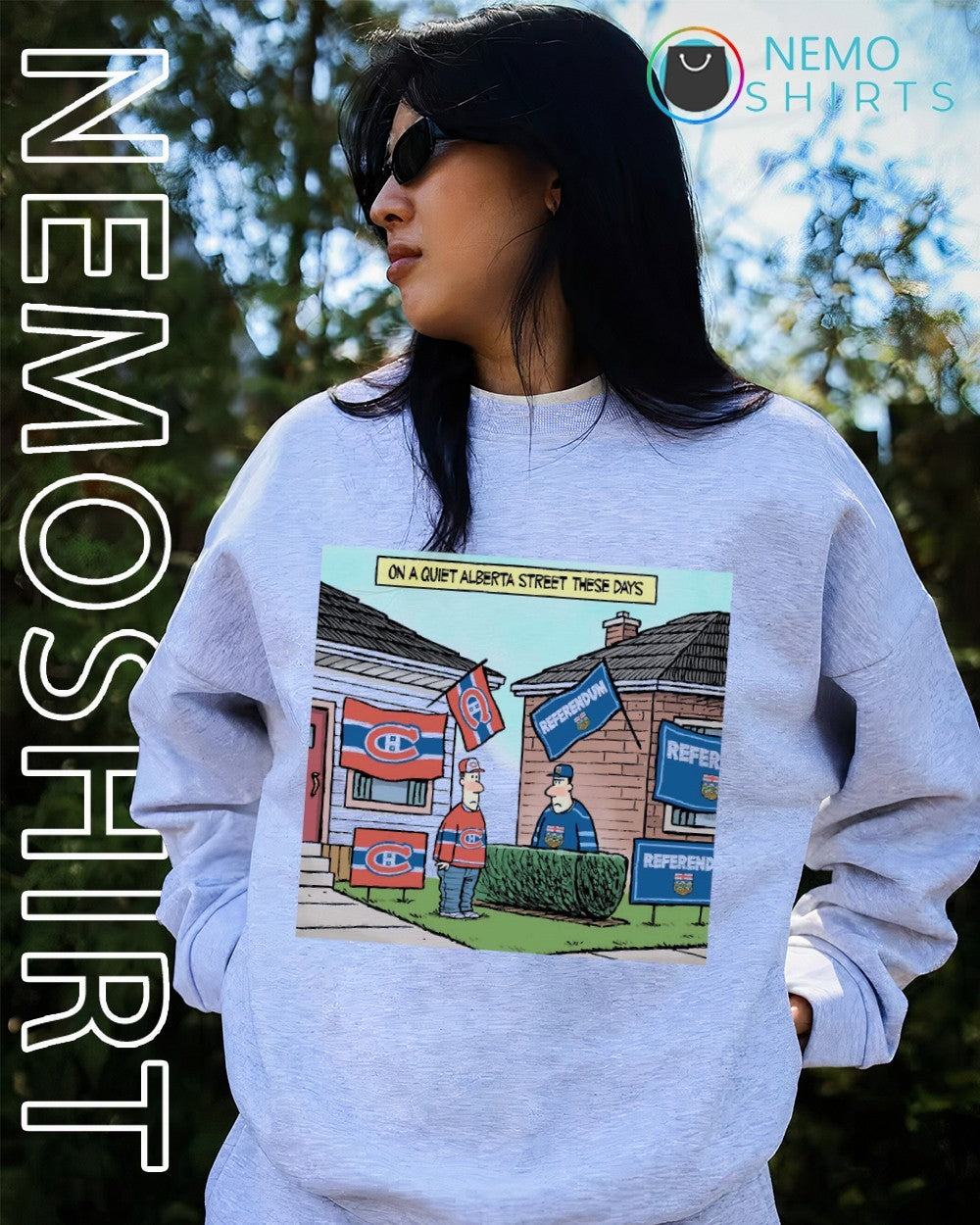 On a quiet Alberta street these days Montreal Canadiens shirt