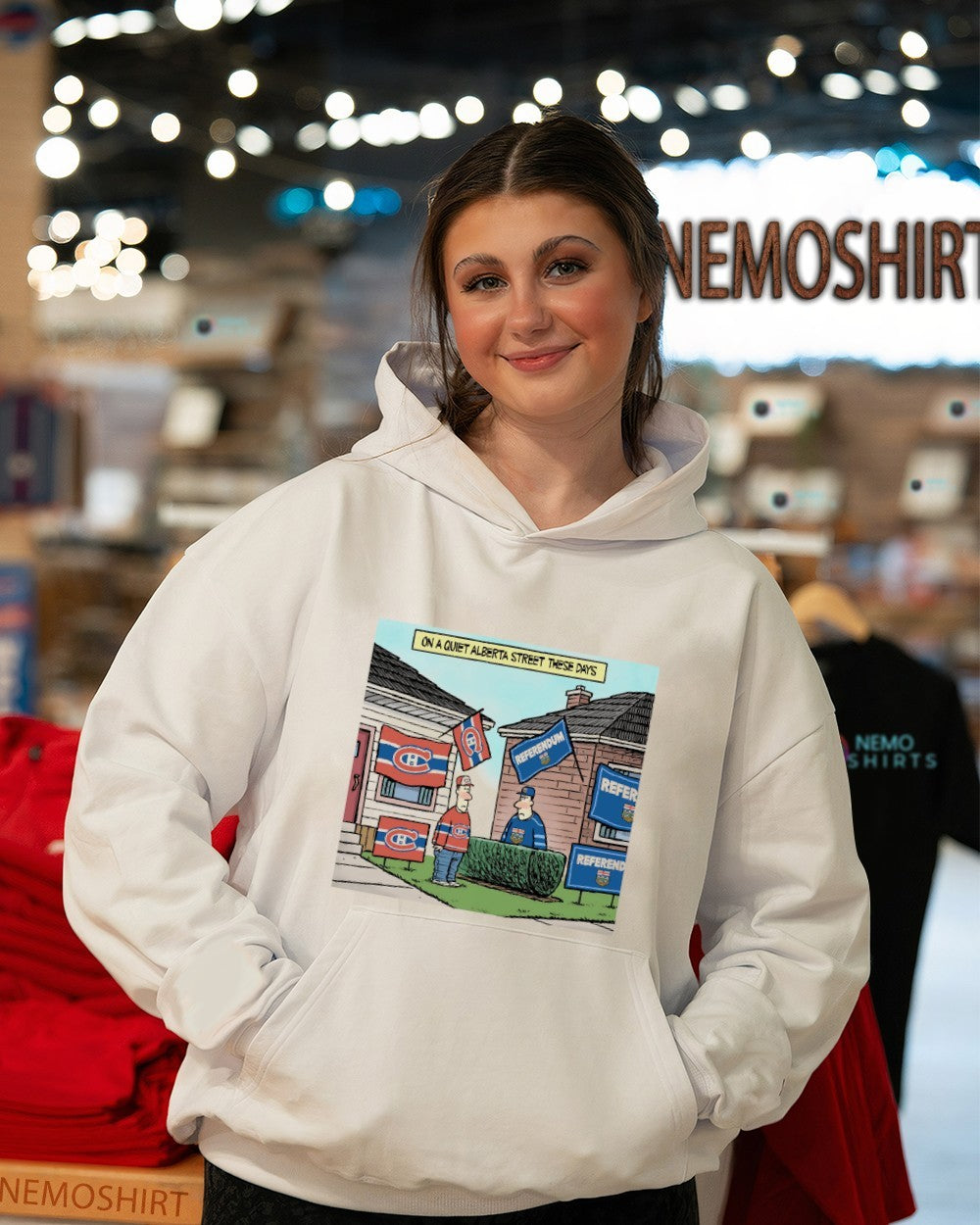 On a quiet Alberta street these days Montreal Canadiens shirt