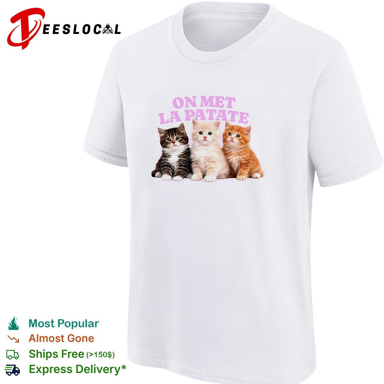 On met la patate kittens trio shirt