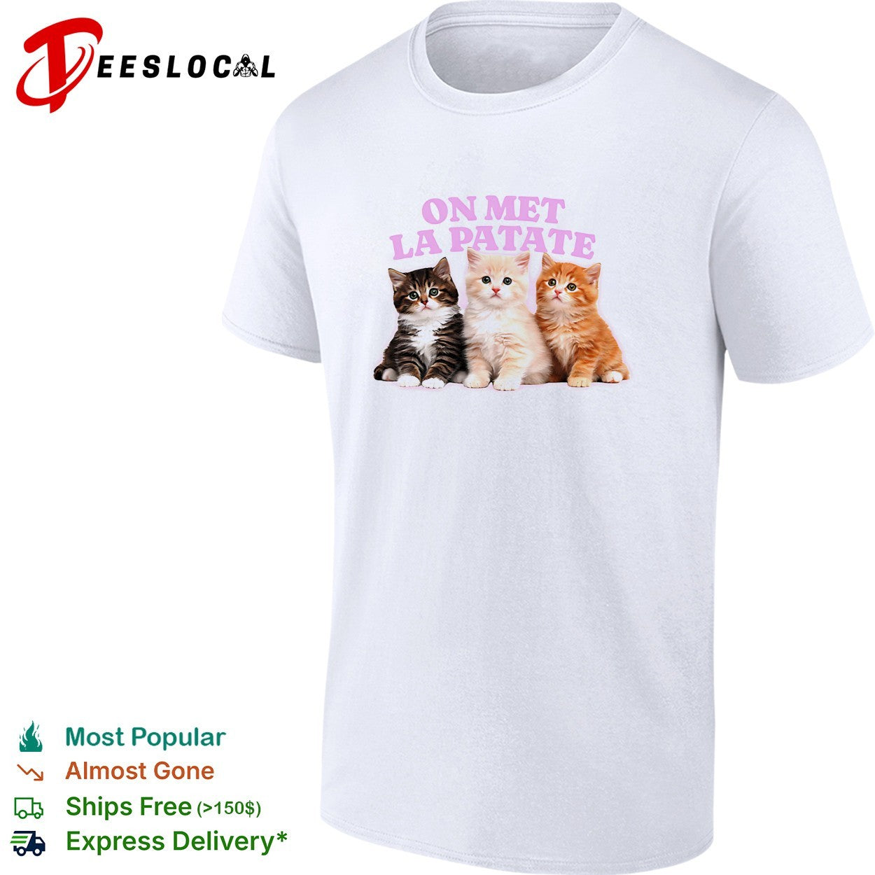 On met la patate kittens trio shirt