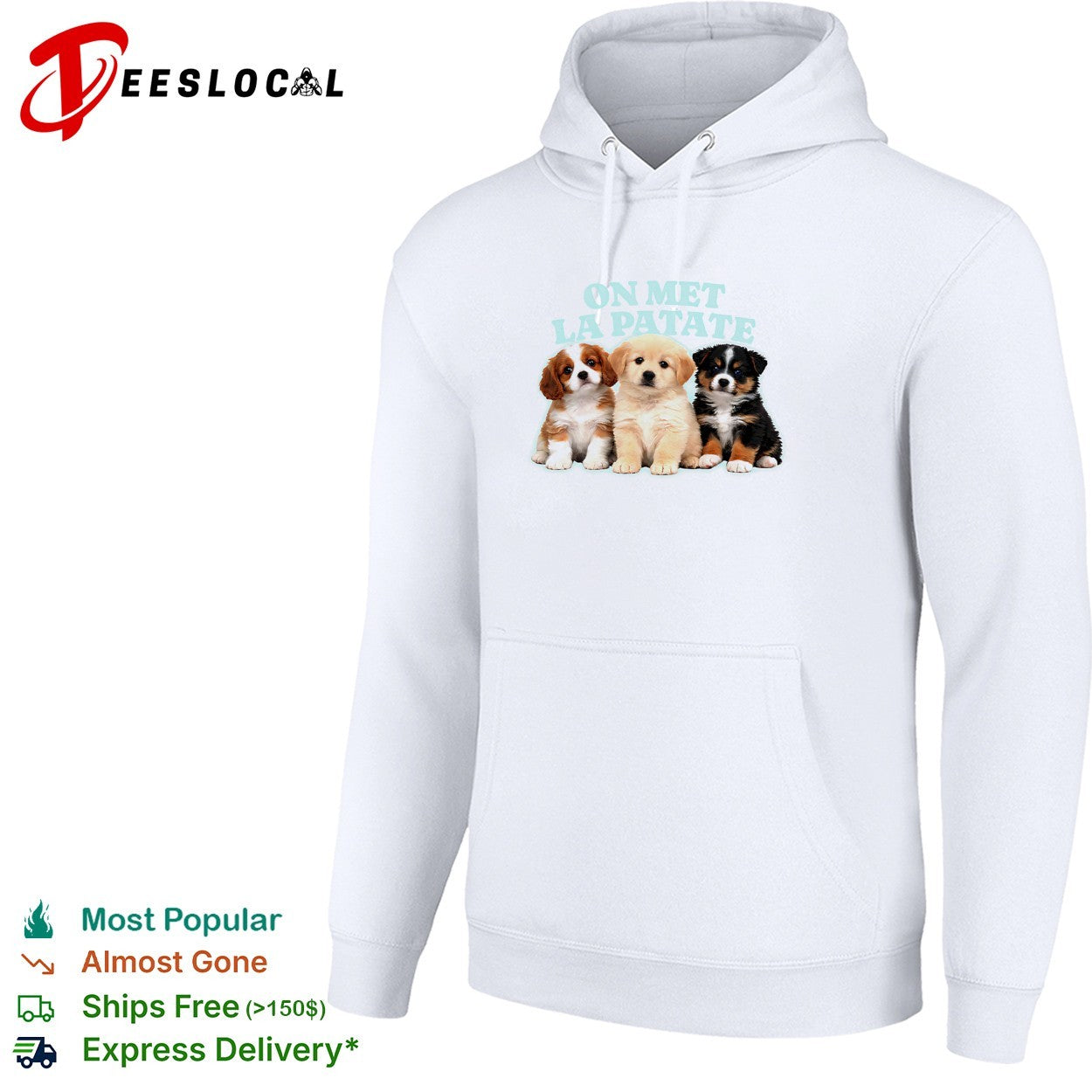 On met la patate puppies trio shirt