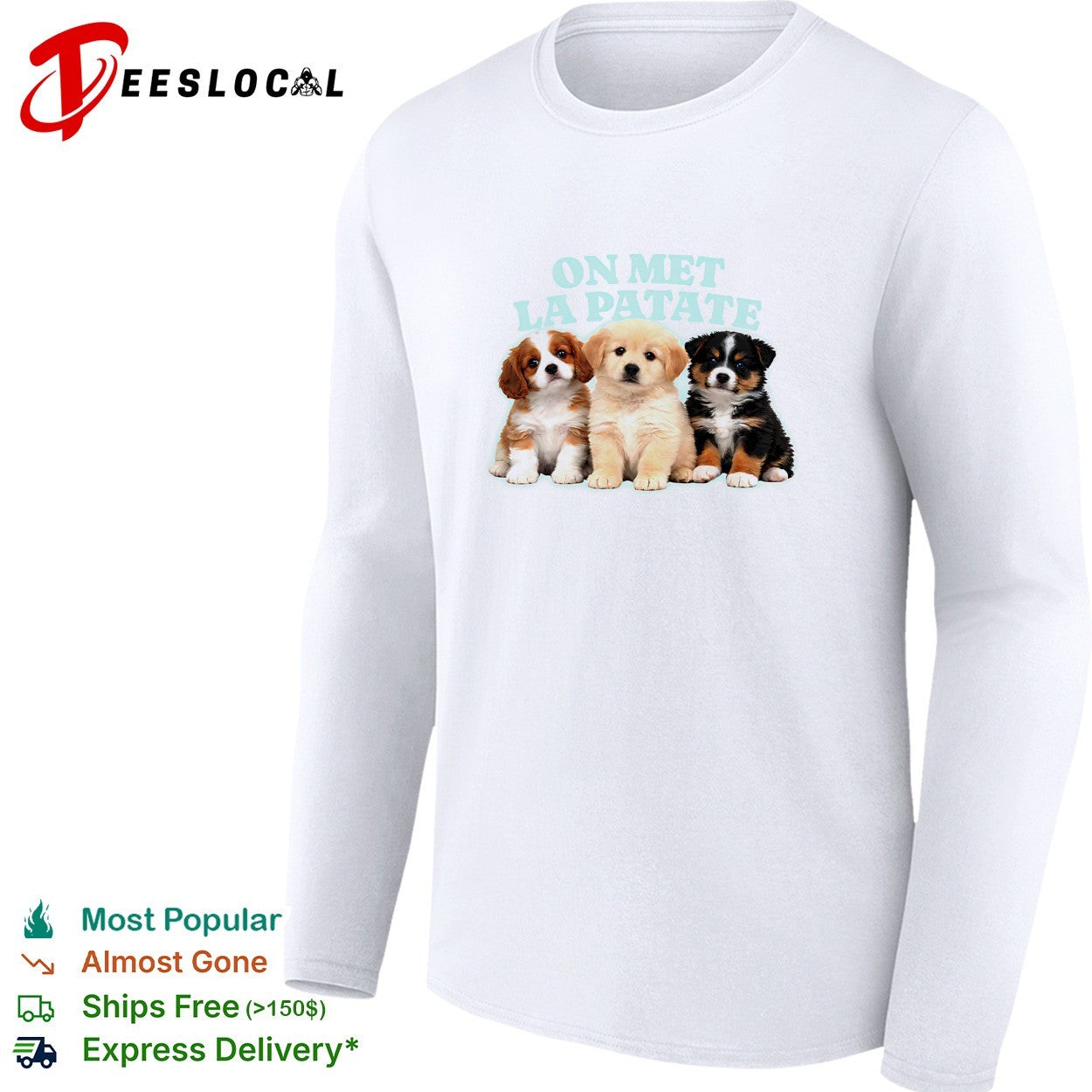 On met la patate puppies trio shirt