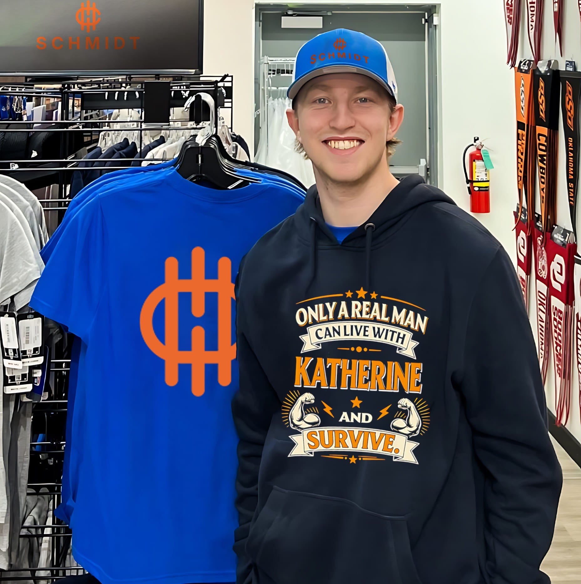 Only a real man can live with katherine and survice graphic shirt