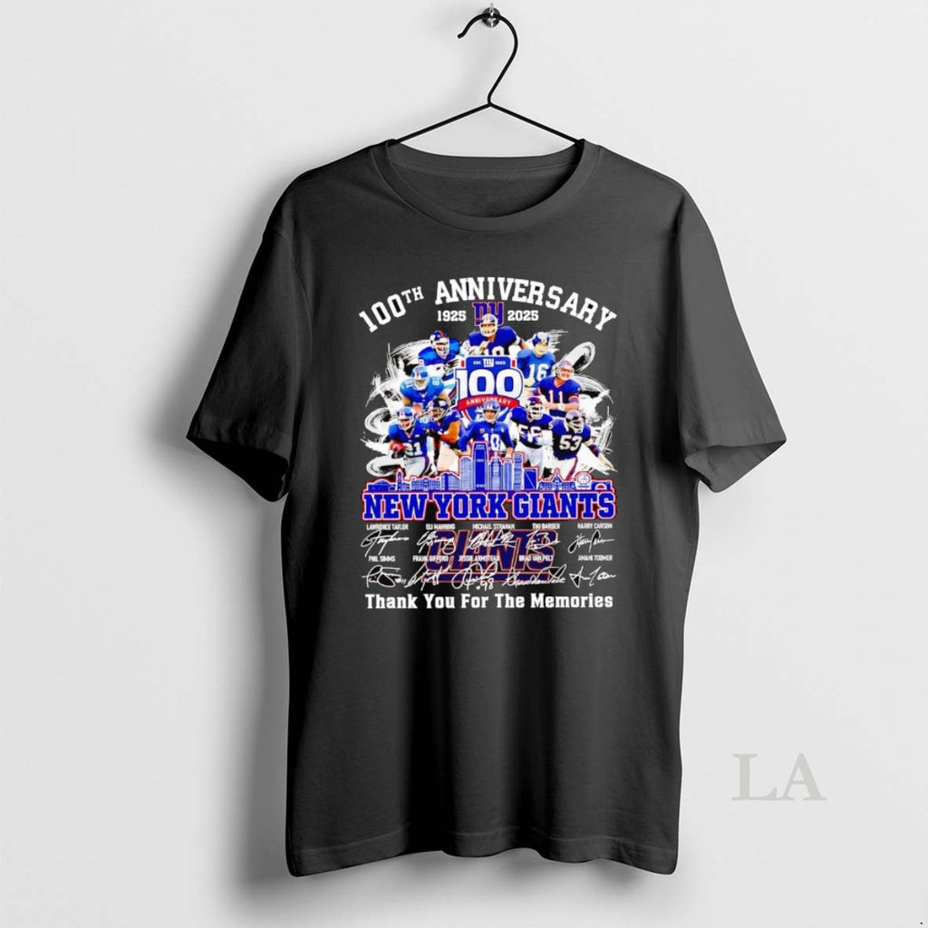Original 100th Anniversary 1925 2025 New York Giants Team Players Shirt Hoodie Sweatshirt | PurePodTees.com