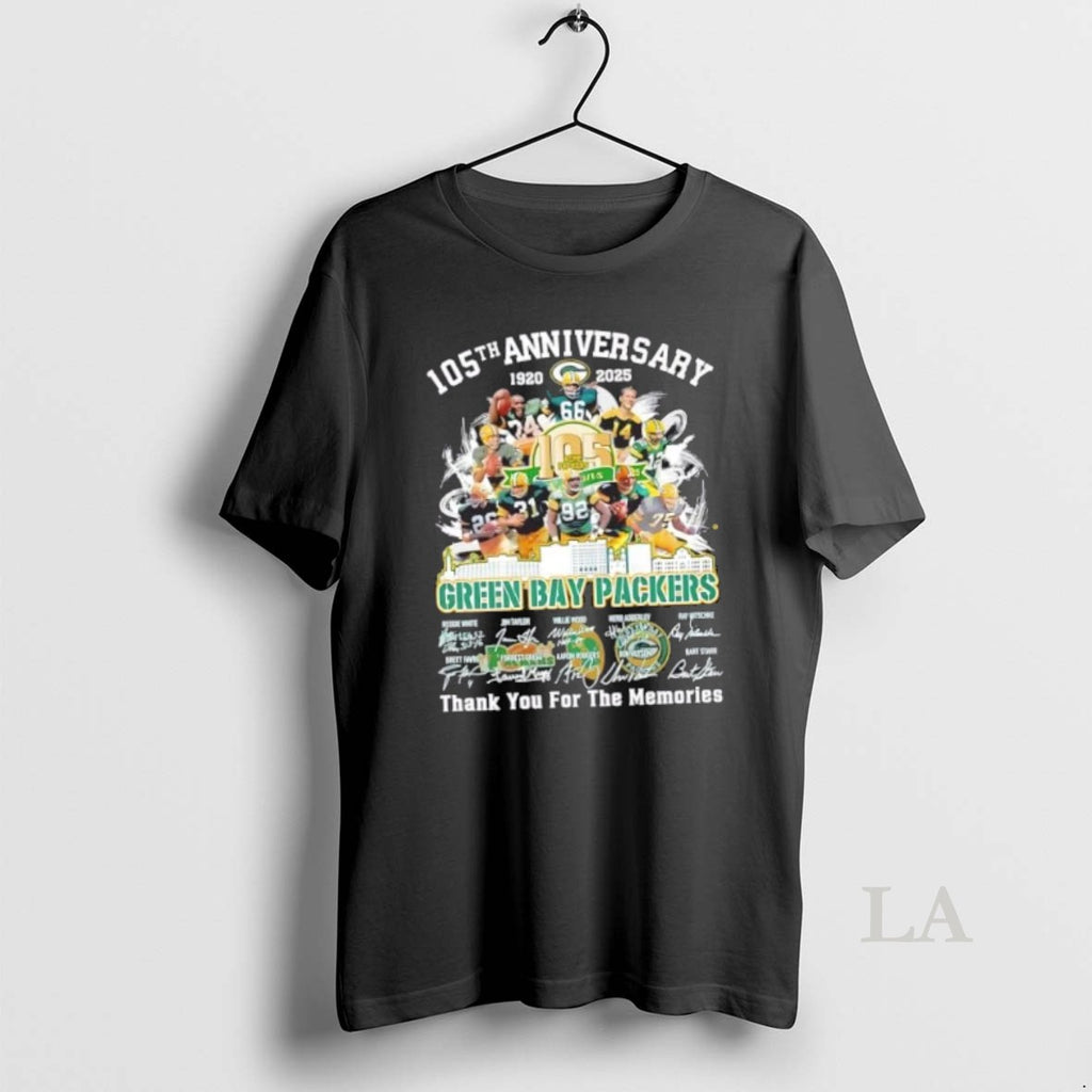 Original 105th Anniversary 1920 2025 Green Bay Packers Legends Thank You For The Memories Shirt Hoodie Sweatshirt