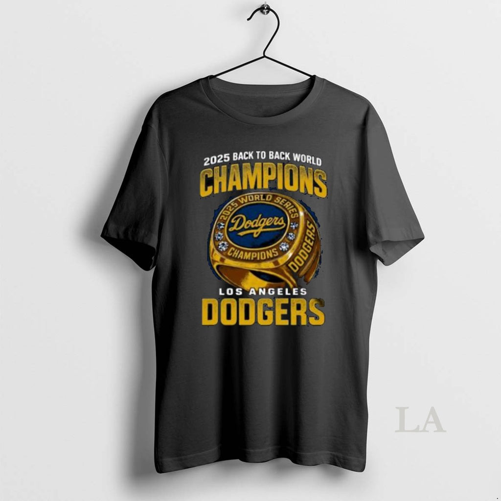 Original 2025 Back To Back World Champions La Dodgers Ring Gold Shirt Hoodie Sweatshirt | PurePodTees.com