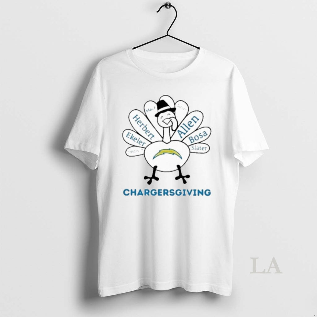 Original 2025 Chargersgiving Los Angeles Chargers X Thanksgiving Shirt Hoodie Sweatshirt | PurePodTees.com