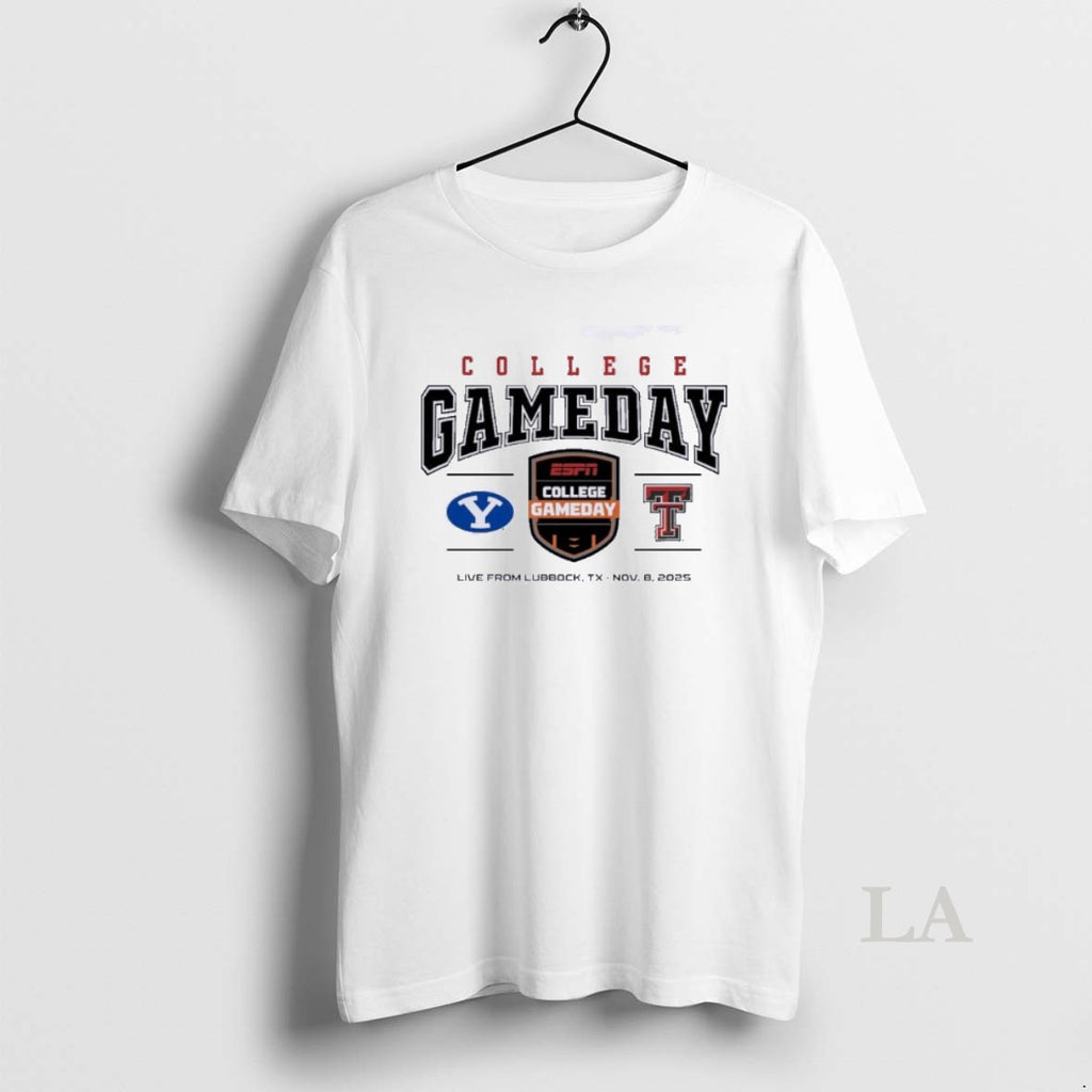 Original 2025 College Gameday Texas Tech Vs Byu Cougars Logo Shirt Hoodie Sweatshirt | PurePodTees.com