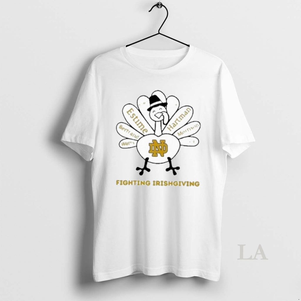 Original 2025 Fighting Irishgiving Notre Dame Fighting Irish X Thanksgiving Shirt Hoodie Sweatshirt | PurePodTees.com