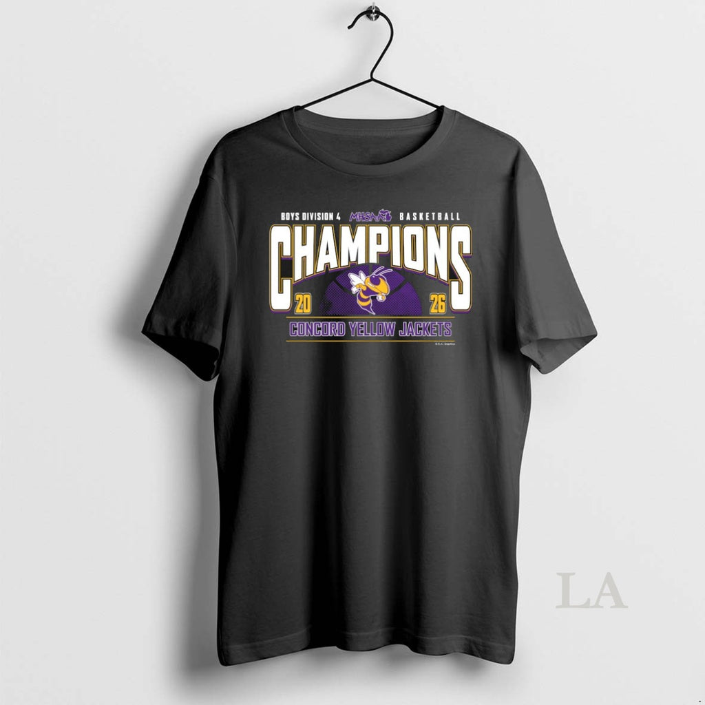 Original 2026 Mhsaa Boys Basketball D4 Champions Concord Yellow Jackets