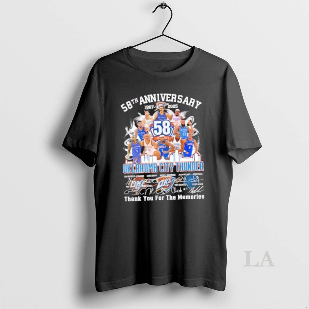 Original 58th Anniversary 1967 2025 Oklahoma City Thunder Legends Thank You For The Memories Shirt Hoodie Sweatshirt