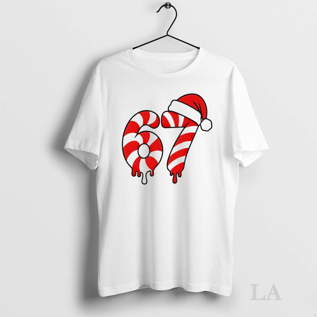 Original 67 Christmas Candy Cane Shirt Hoodie Sweatshirt | PurePodTees.com