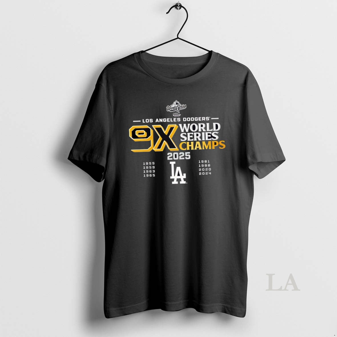 Original 9 Time Los Angeles Dodgers World Series Champs 2025 Black Shirt Hoodie Sweatshirt | PurePodTees.com