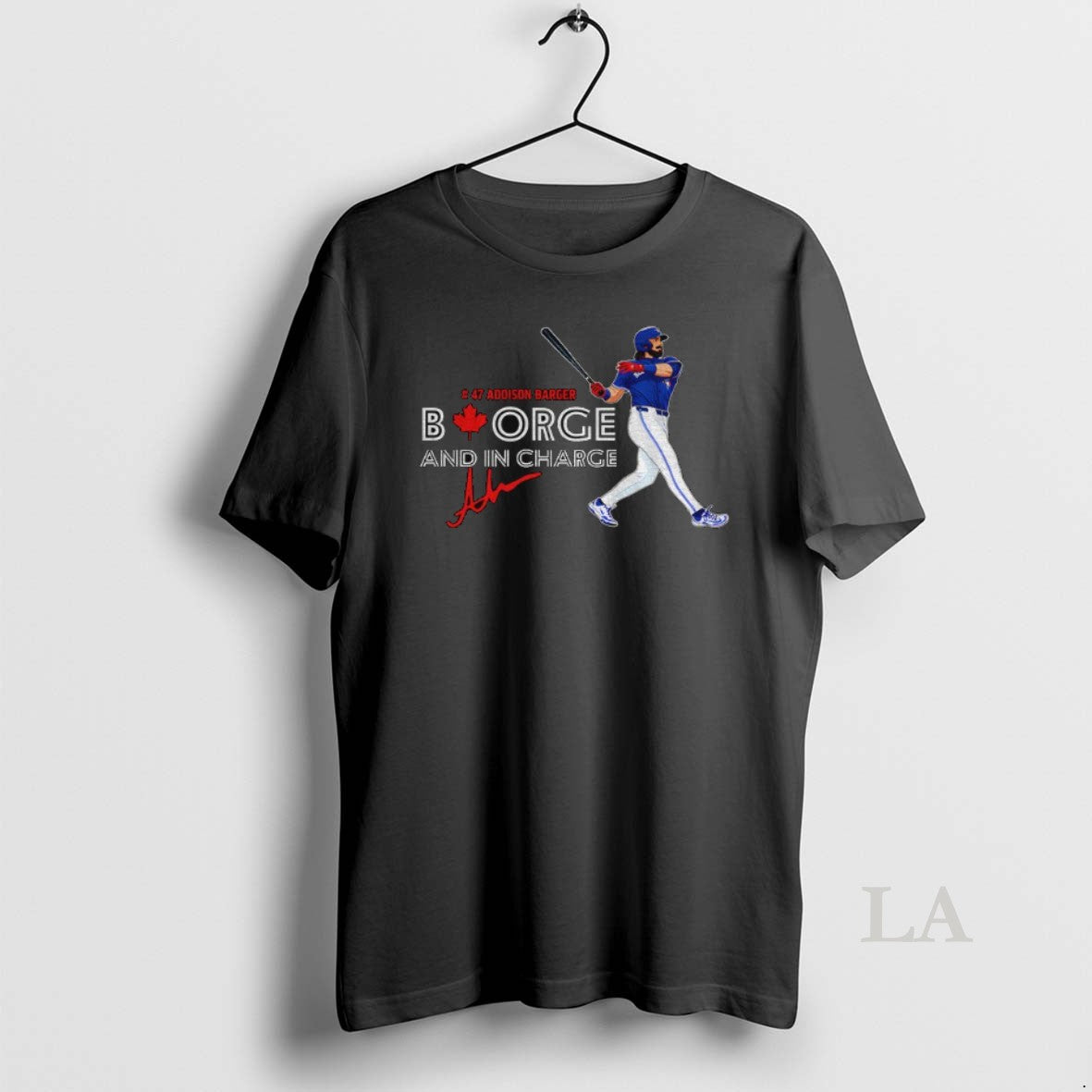 Original Addison Barger Blue Jays 2025 Design Borge And In Charge Shirt Hoodie Sweatshirt | PurePodTees.com