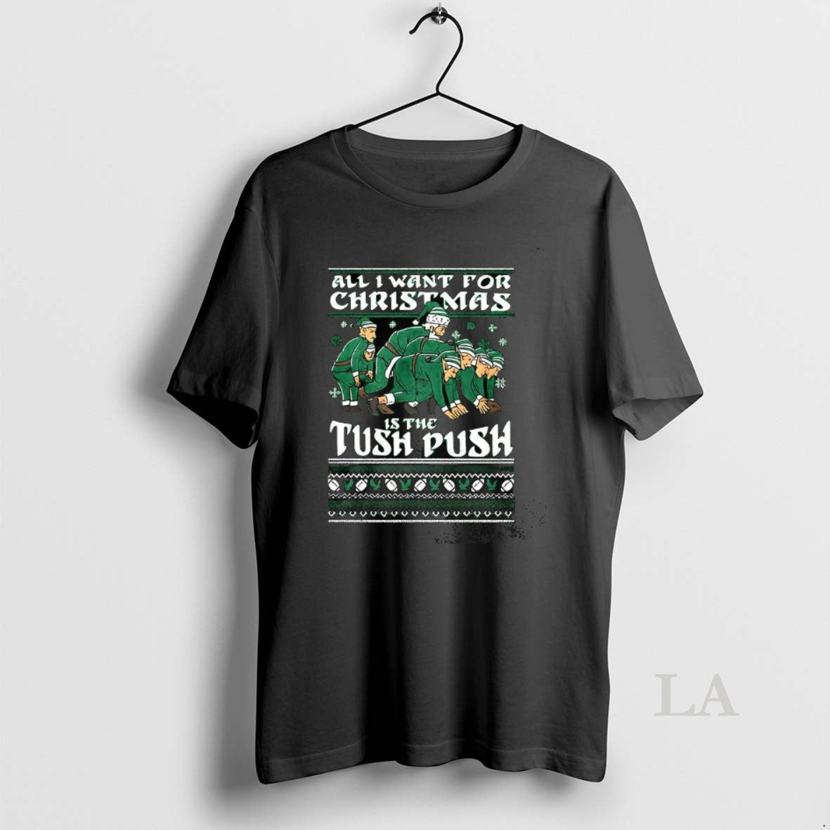 Original All I Want For Christmas Is The Tush Push Santa Claus And Elf Shirt Hoodie Sweatshirt | PurePodTees.com