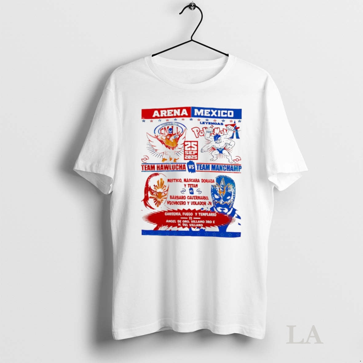 Original Arena Mexico Team Hawlucha Vs Team Machamp September 25th 2025 Shirt Hoodie Sweatshirt | PurePodTees.com