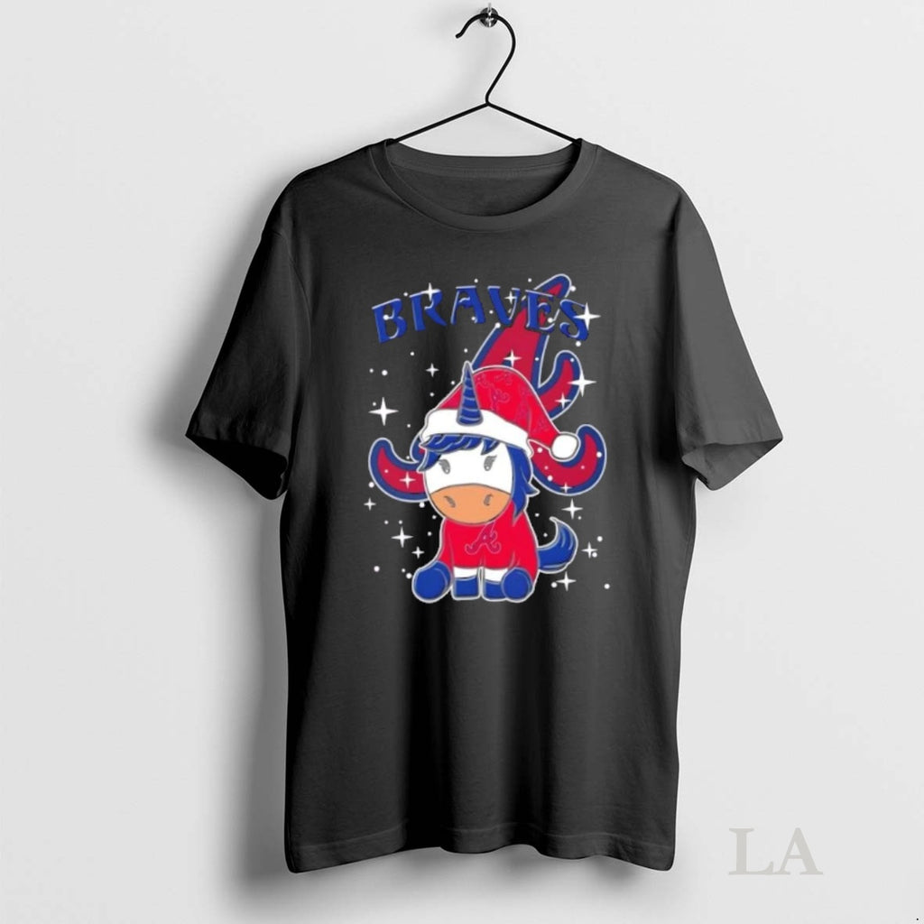 Original Atlanta Braves Baseball X Unicorn Merry Christmas Shirt Hoodie Sweatshirt | PurePodTees.com