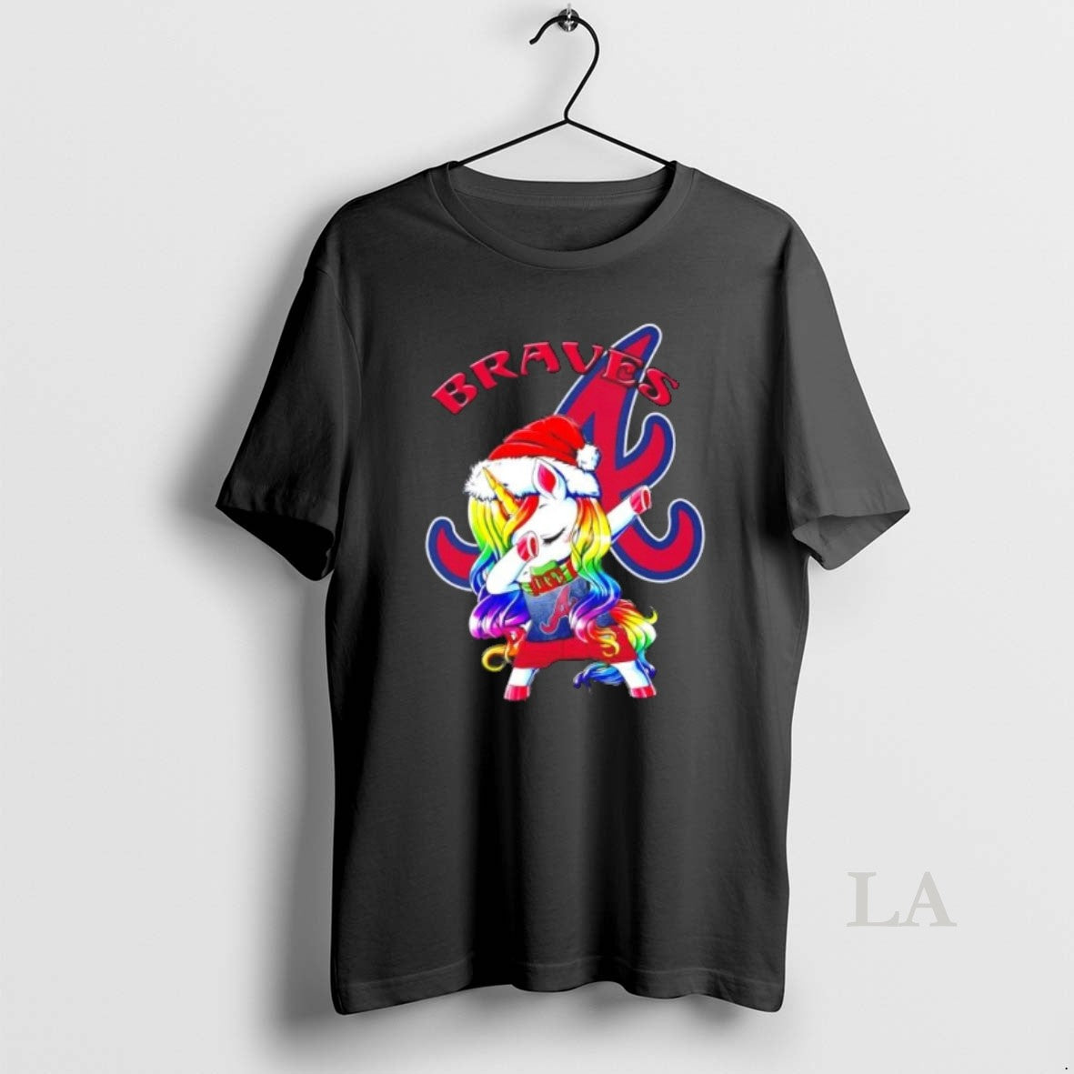 Original Atlanta Braves X Unicorn Santa Hat Dabbing Merry Christmas Shirt Hoodie Sweatshirt | PurePodTees.com