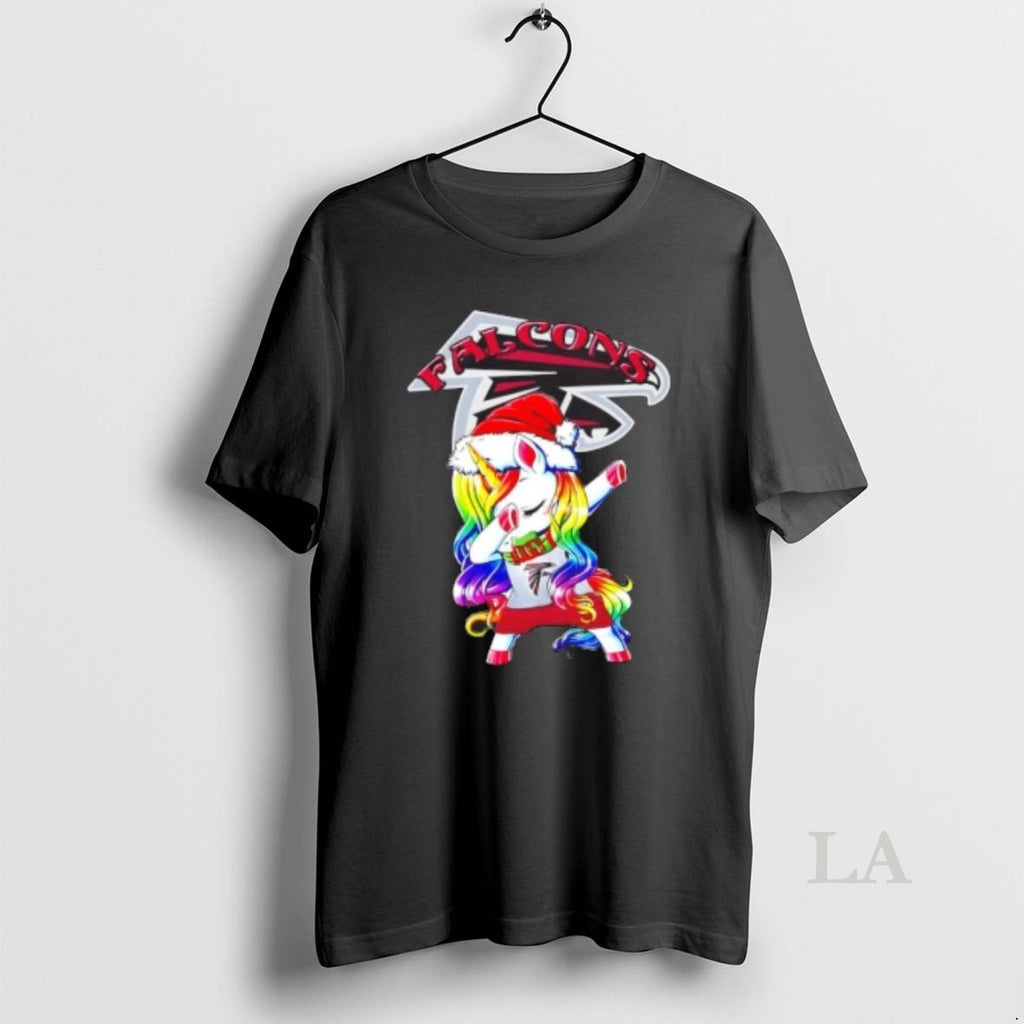 Original Atlanta Falcons X Unicorn Santa Hat Dabbing Merry Christmas Shirt Hoodie Sweatshirt | PurePodTees.com