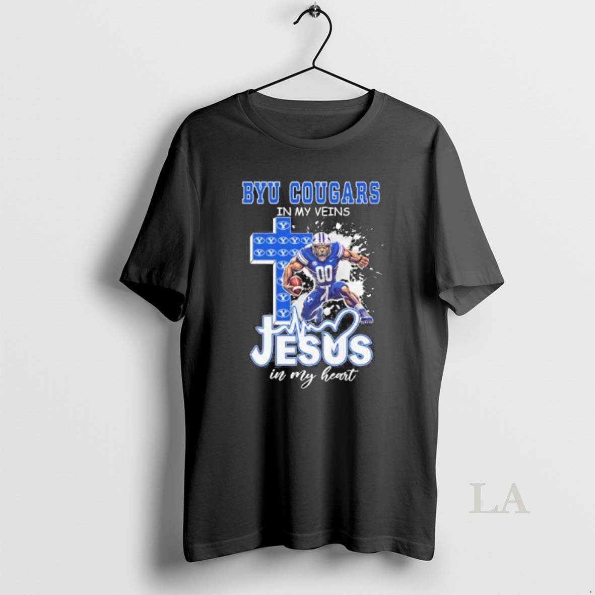 Original Byu Cougars Football Mascot In My Veins Jesus In My Heart Shirt Hoodie Sweatshirt | PurePodTees.com