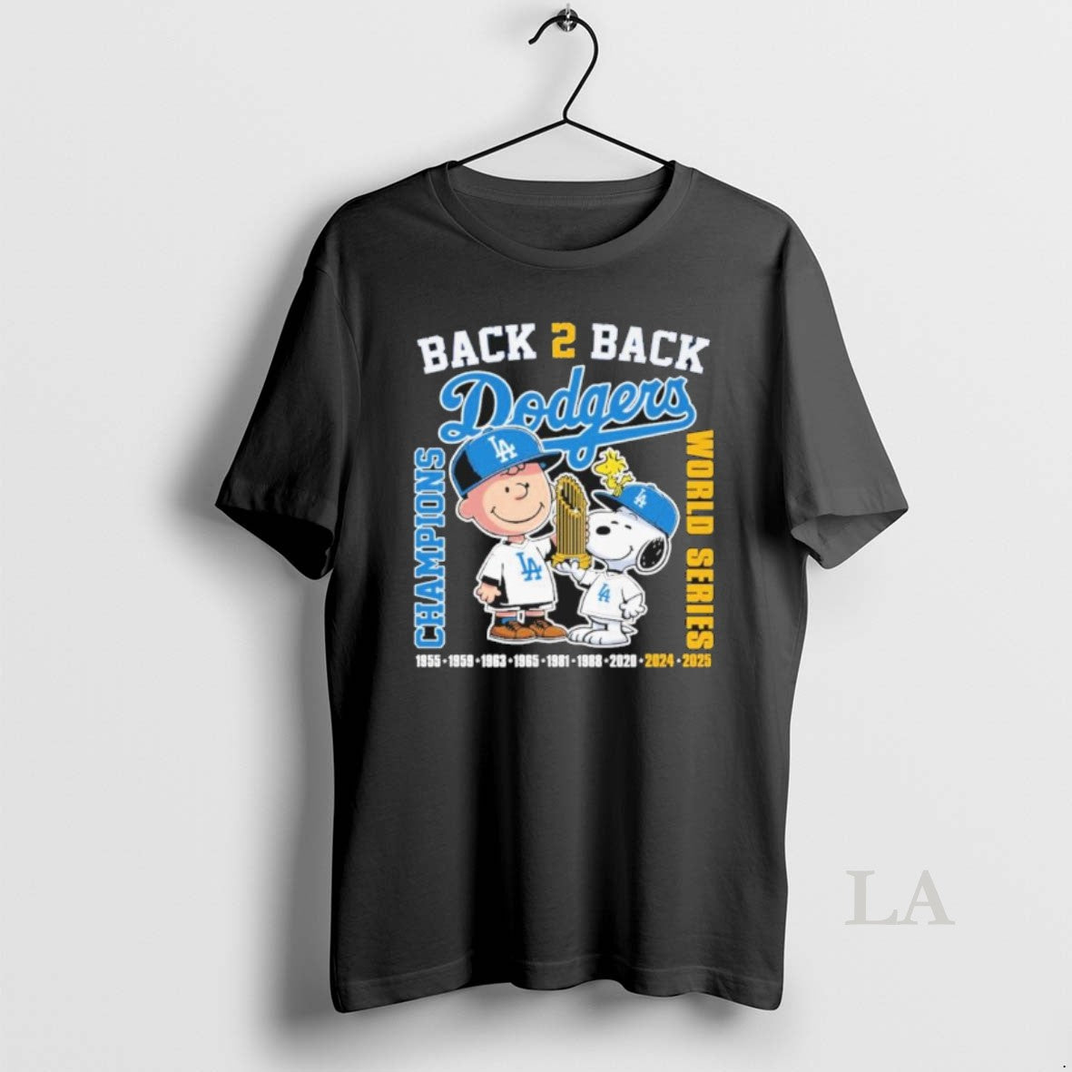 Original Back To Back Dodgers World Series Champions The Peanuts Shirt Hoodie Sweatshirt | PurePodTees.com