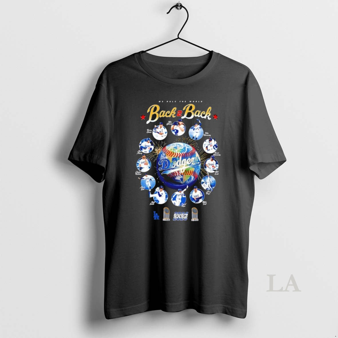 Original Back To Back 2025 World Series Champions Los Angeles Dodgers Earth Players Shirt Hoodie Sweatshirt | PurePodTees.com