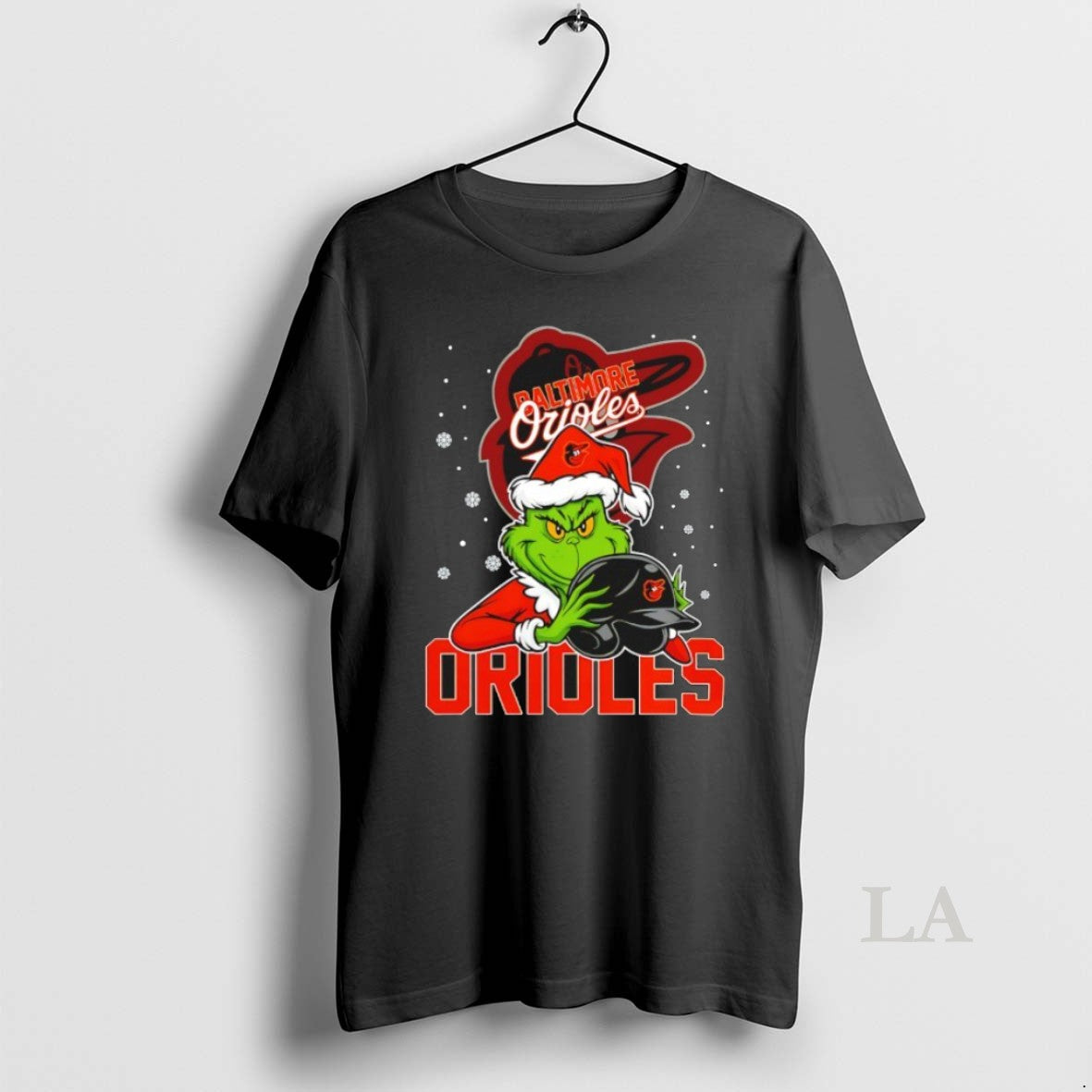 Original Baltimore Orioles Baseball Grinch Holding Helmet Christmas Shirt Hoodie Sweatshirt | PurePodTees.com