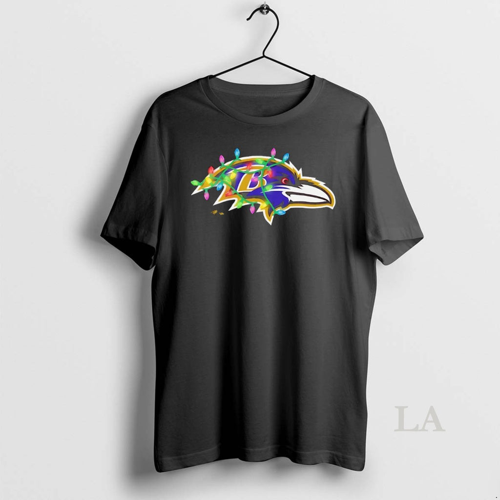 Original Baltimore Ravens Logo Christmas Light Shirt Hoodie Sweatshirt | PurePodTees.com