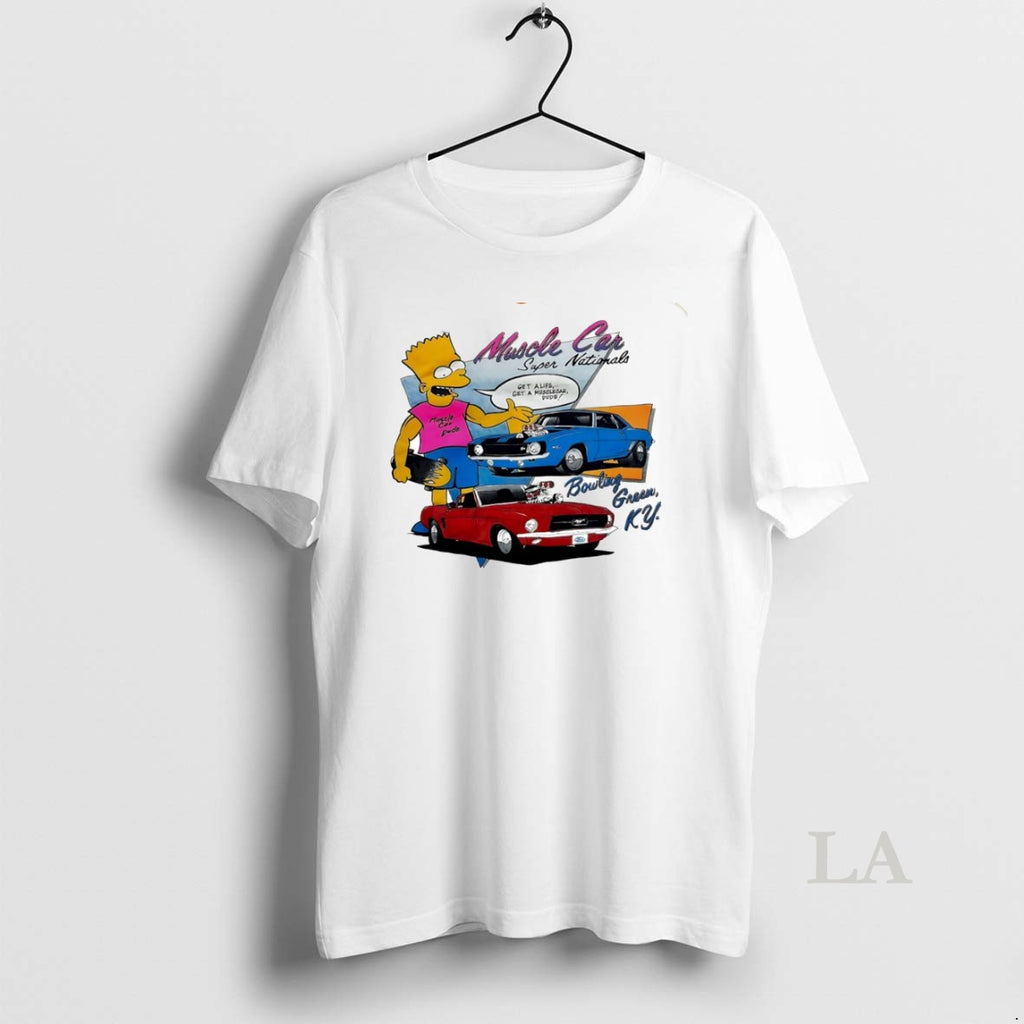 Original Bart Simpson Muscle Car Super Nationals Bowling Green Ky Circle Shirt Hoodie Sweatshirt | PurePodTees.com