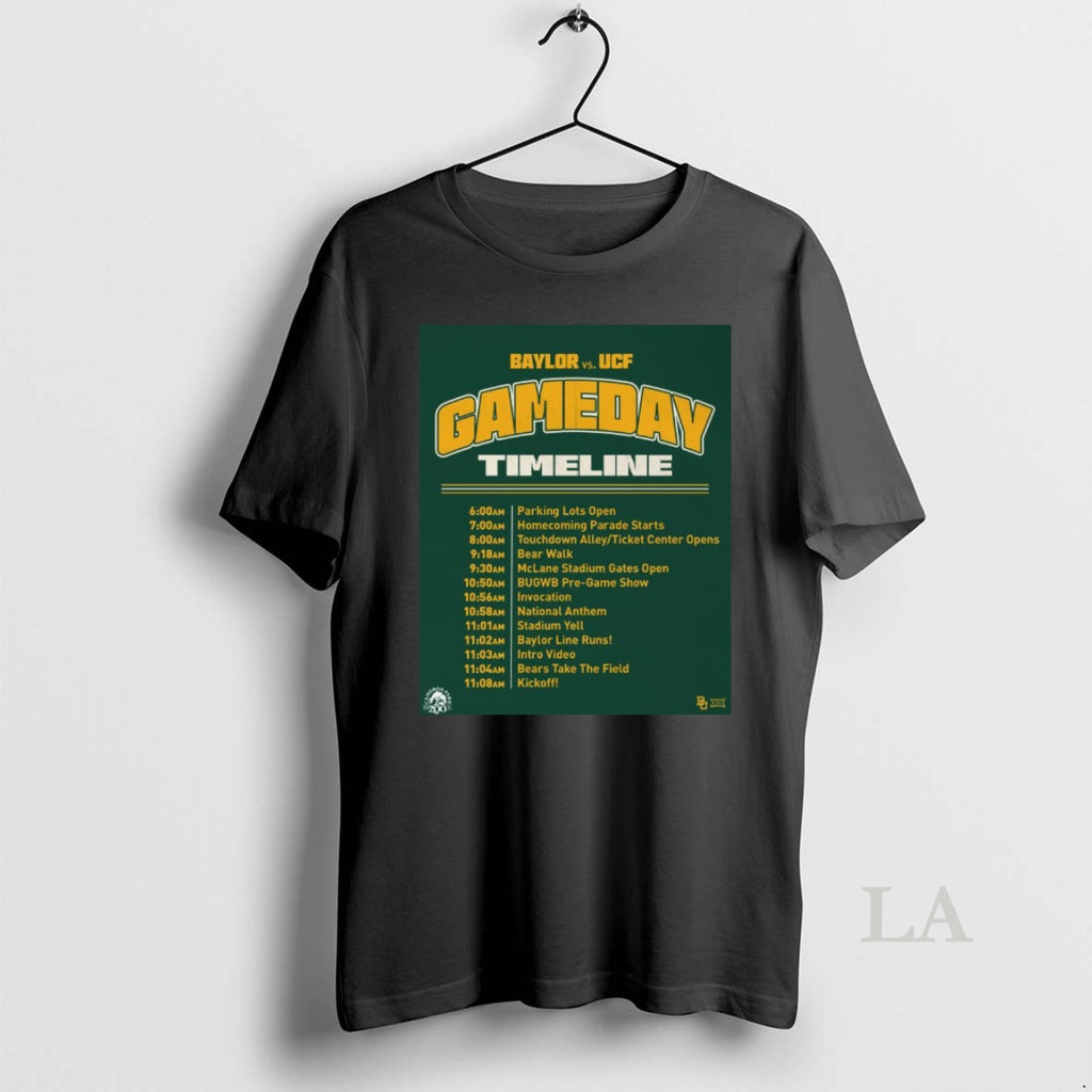 Original Baylor Bears Vs Ucf Knights Gameday Timeline 2025 Shirt Hoodie Sweatshirt | PurePodTees.com
