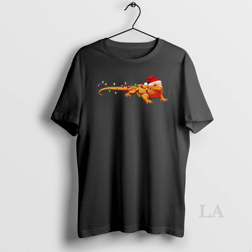 Original Bearded Dragon Christmas Lights Holiday Pet Xmas Black Shirt Hoodie Sweatshirt | PurePodTees.com