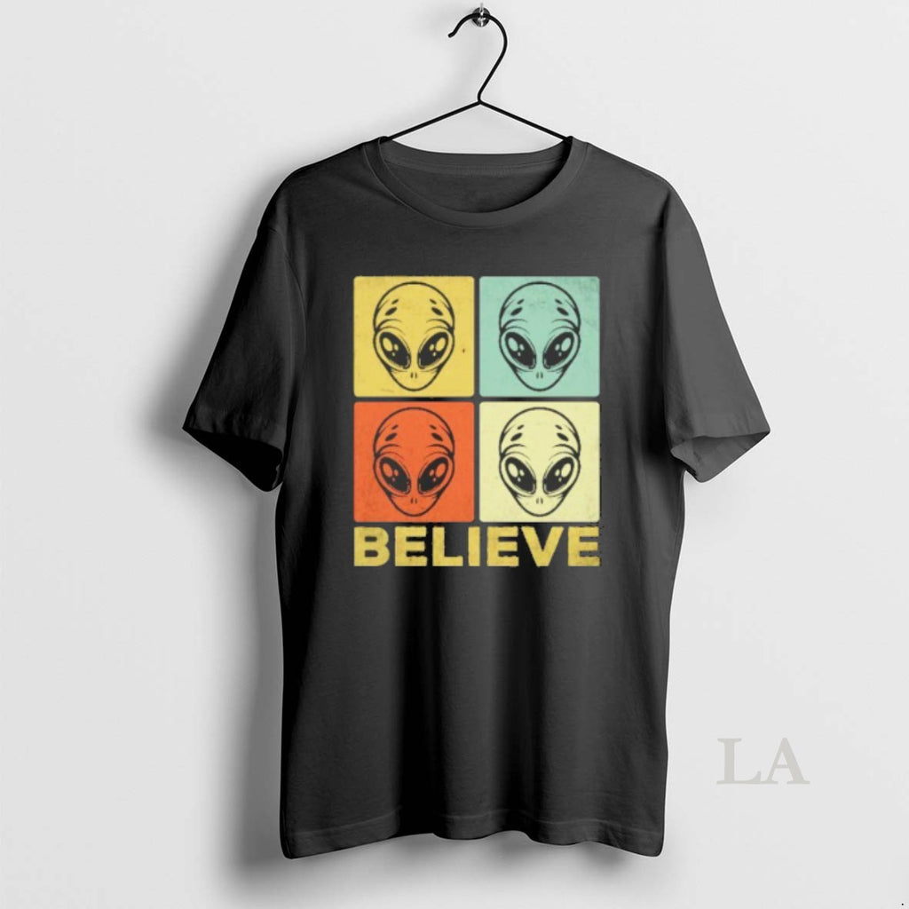 Original Believe Ufo Style With Alien Faces Shirt Hoodie Sweatshirt | PurePodTees.com