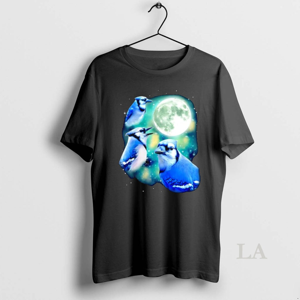 Original Birdwatching Three Blue Jay Moon Avian Wildlife Graphic Shirt Hoodie Sweatshirt | PurePodTees.com