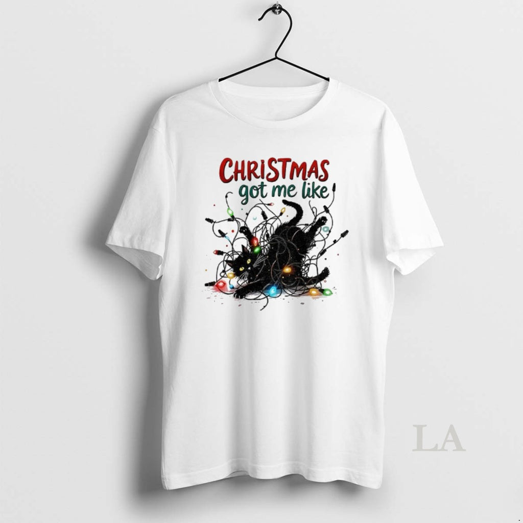 Original Black Cat Christmas Got Me Like Merry Christmas Shirt Hoodie Sweatshirt | PurePodTees.com