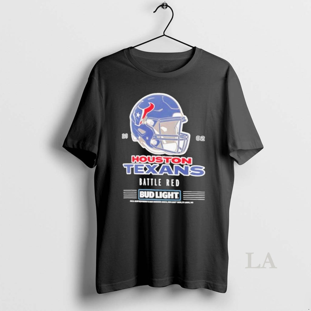 Original Bud Light X Houston Texans Battle Red Helmet Shirt Hoodie Sweatshirt | PurePodTees.com