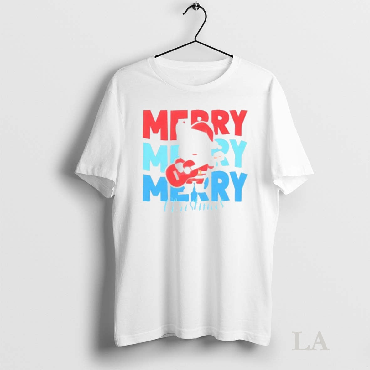 Original Bulldog Santa Guitar Merry Merry Merry Christmas Shirt Hoodie Sweatshirt | PurePodTees.com