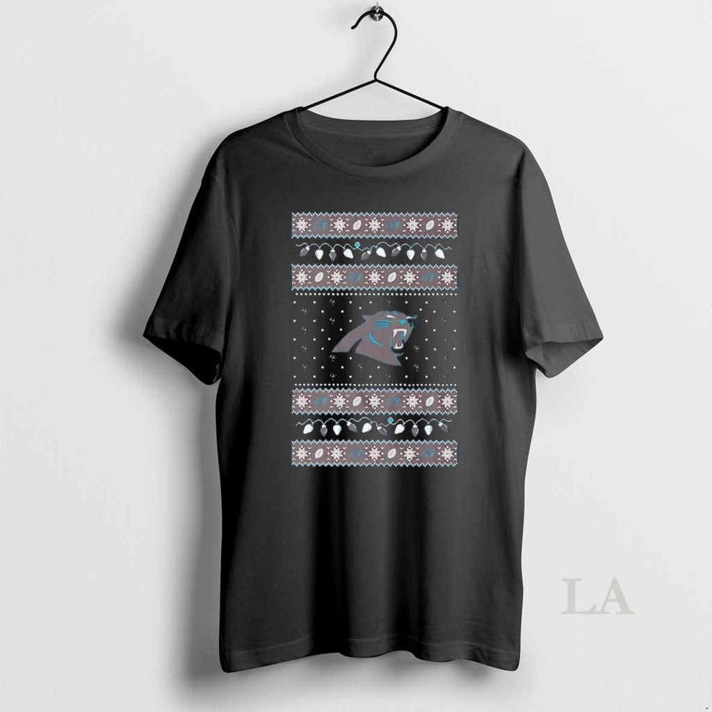 Original Carolina Panthers Ugly Christmas Light Shirt Hoodie Sweatshirt | PurePodTees.com