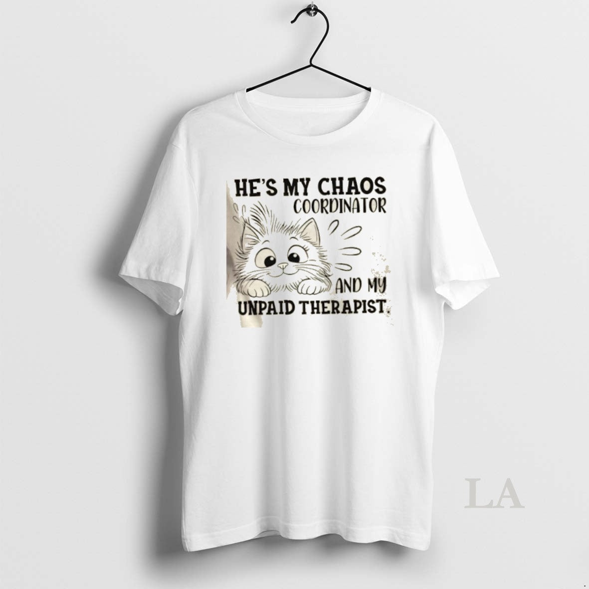 Original Cat Hes My Chaos Coordinator And Unpaid Therapist Shirt Hoodie Sweatshirt | PurePodTees.com