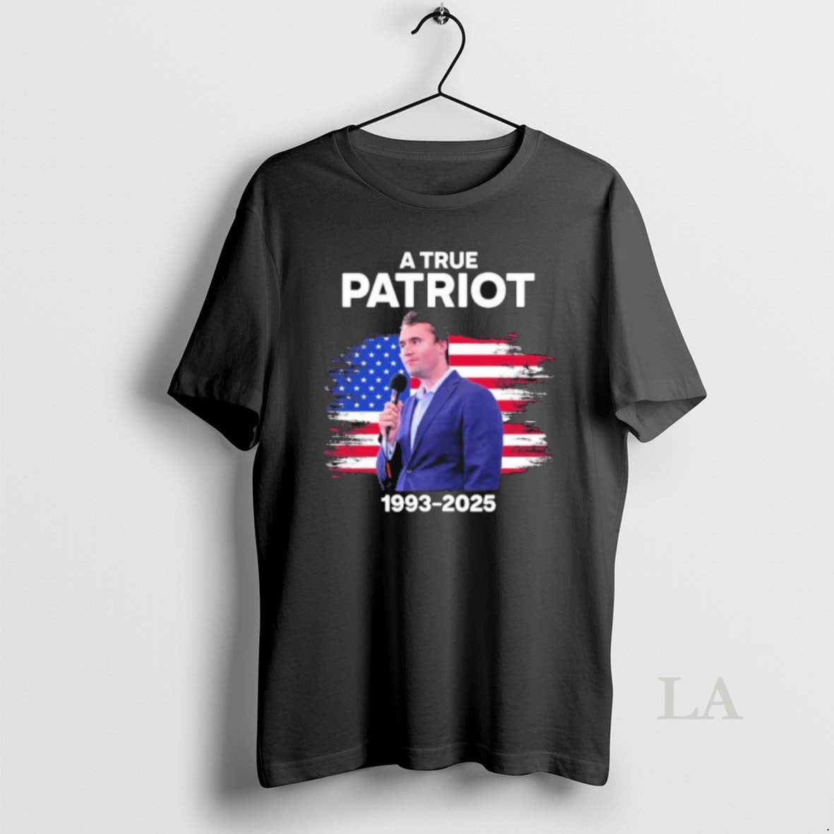 Original Charlie Kirk 1993 2025 A True Patriot America Flag Shirt Hoodie Sweatshirt | PurePodTees.com