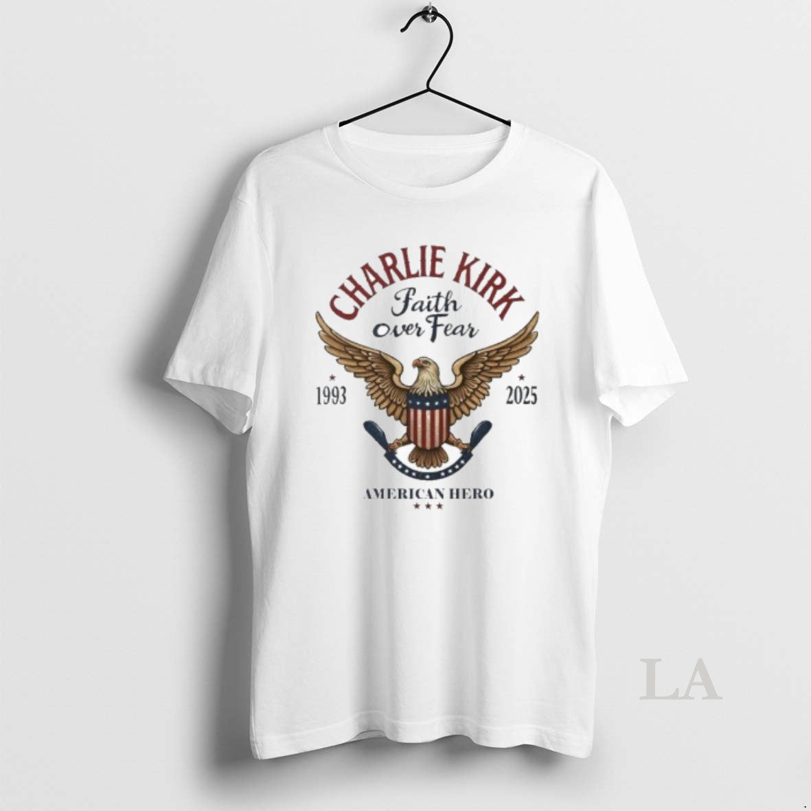 Original Charlie Kirk 1993 2025 American Hero Faith Over Fear Shirt Hoodie Sweatshirt | PurePodTees.com