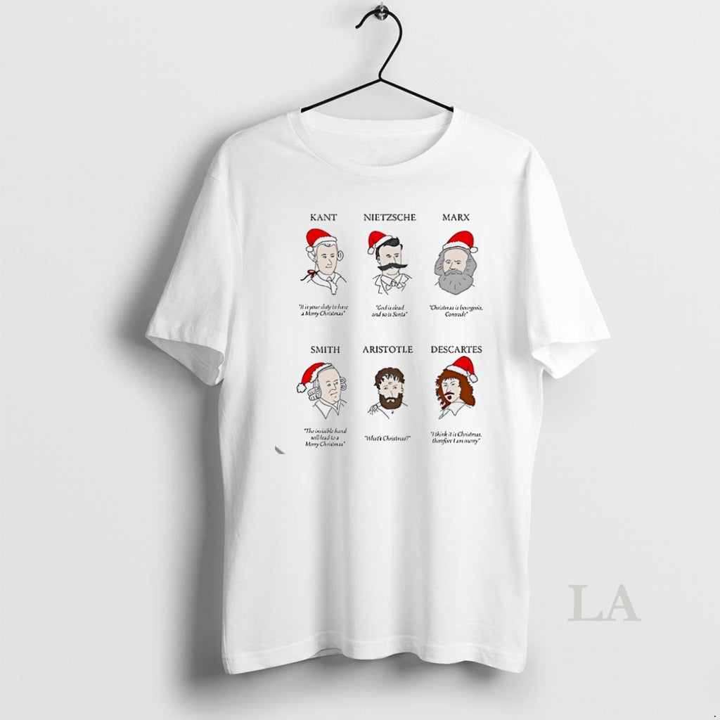 Original Christmas Philosophers Funny White Shirt Hoodie Sweatshirt | PurePodTees.com